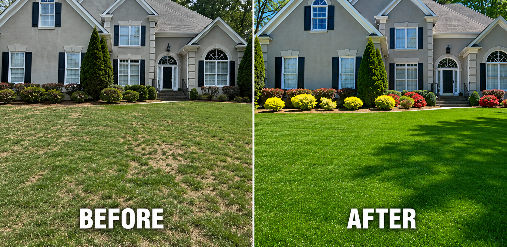 Landscaper concept build — yard before and after